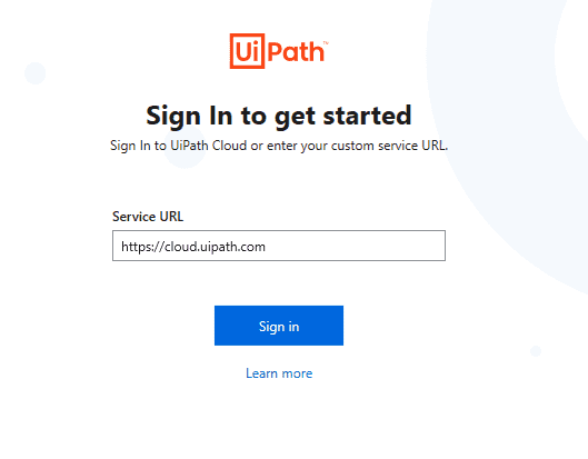 Sign in to uiPath Studio